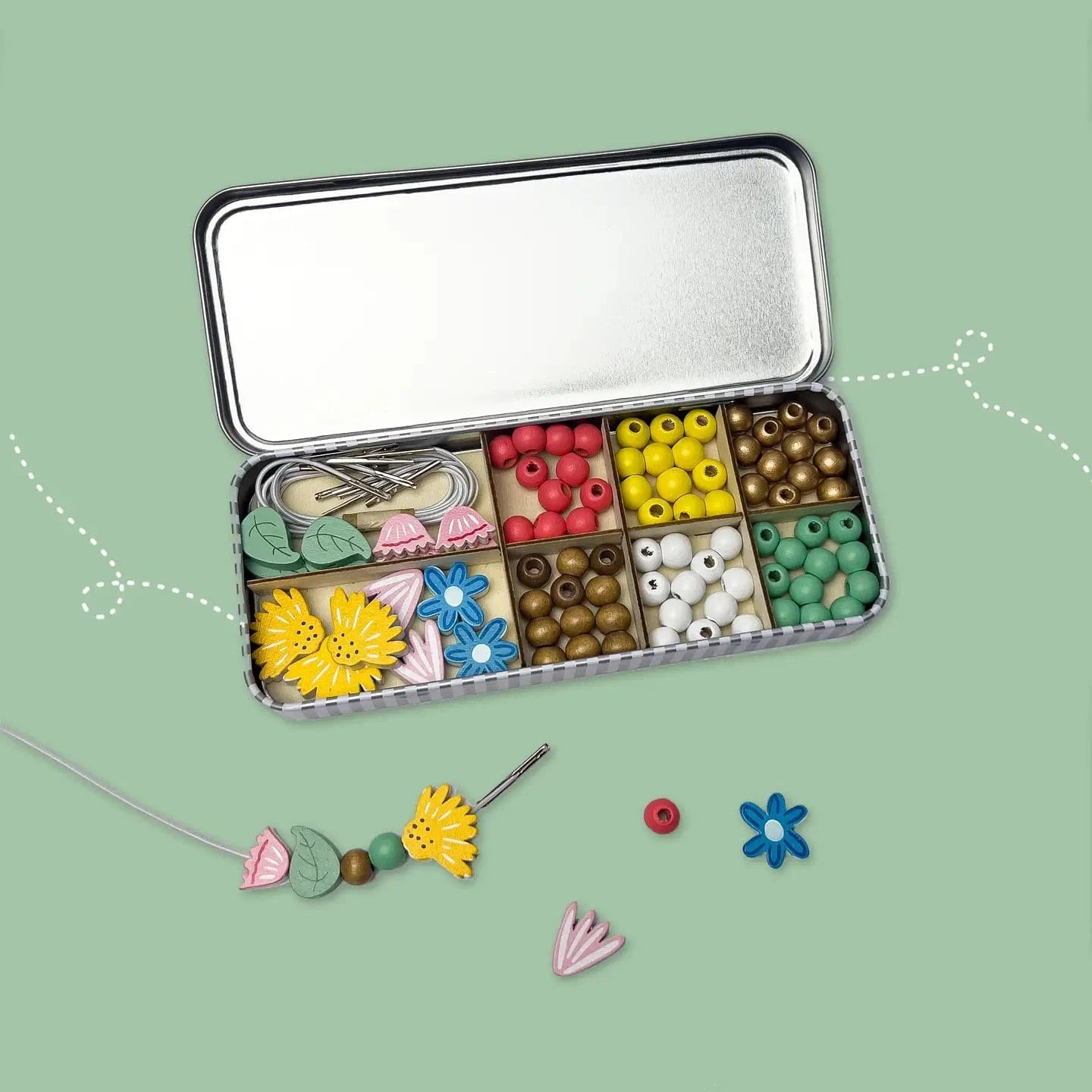 Wildflower Bracelet Bead Kit (In Tin) Cotton Twist Lil Tulips