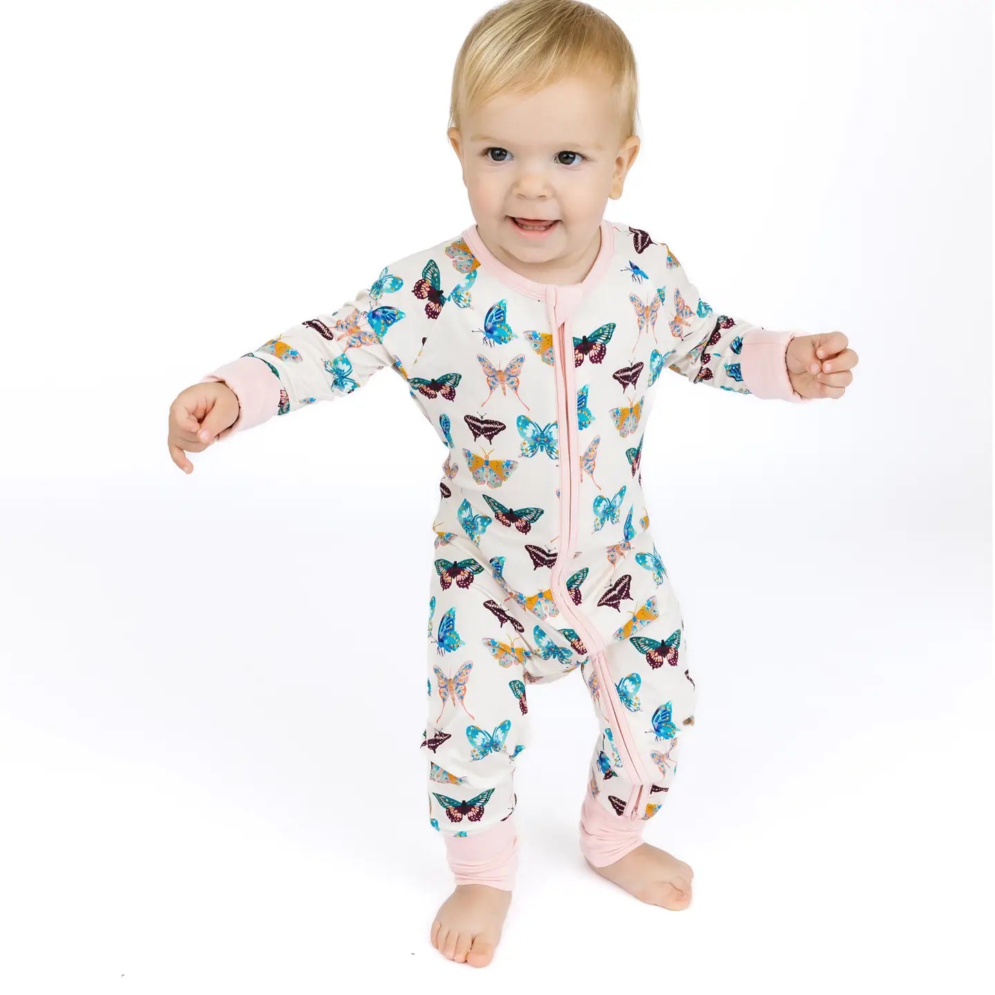 Wings of Paradise Butterflies Bamboo Baby Pajamas Convertible Footie Emerson and Friends Lil Tulips
