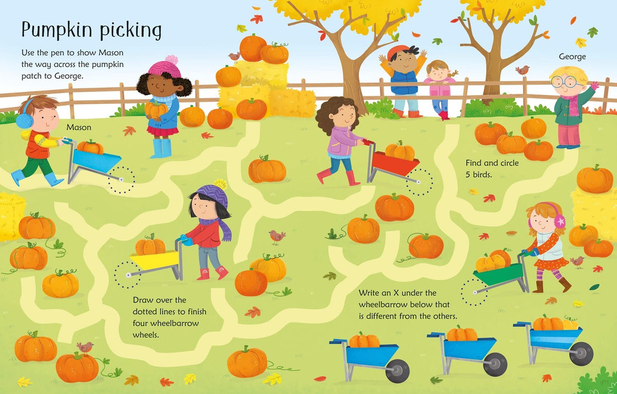 Wipe-Clean Fall Activities Harper Collins Childrens Lil Tulips
