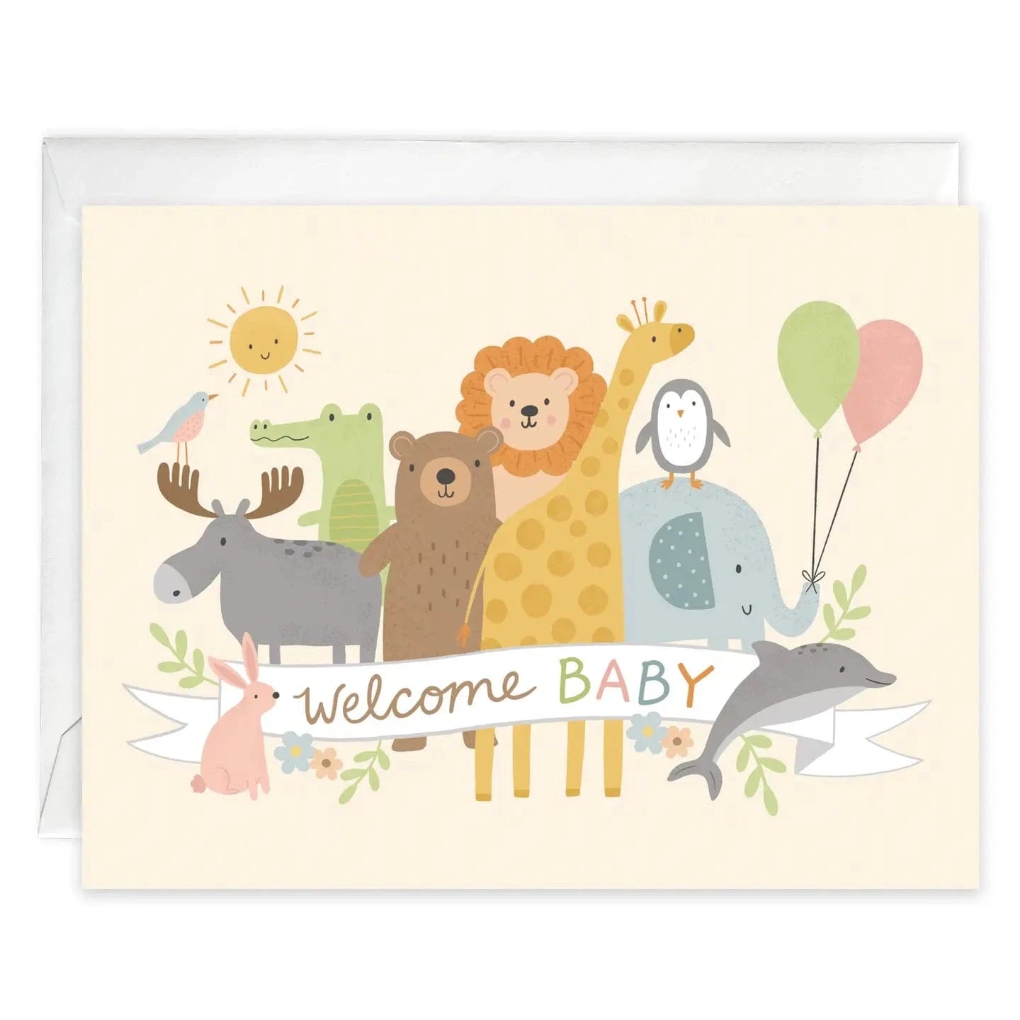 With Scripture Baby Greeting Card - Animal Hello Gina B Designs Lil Tulips