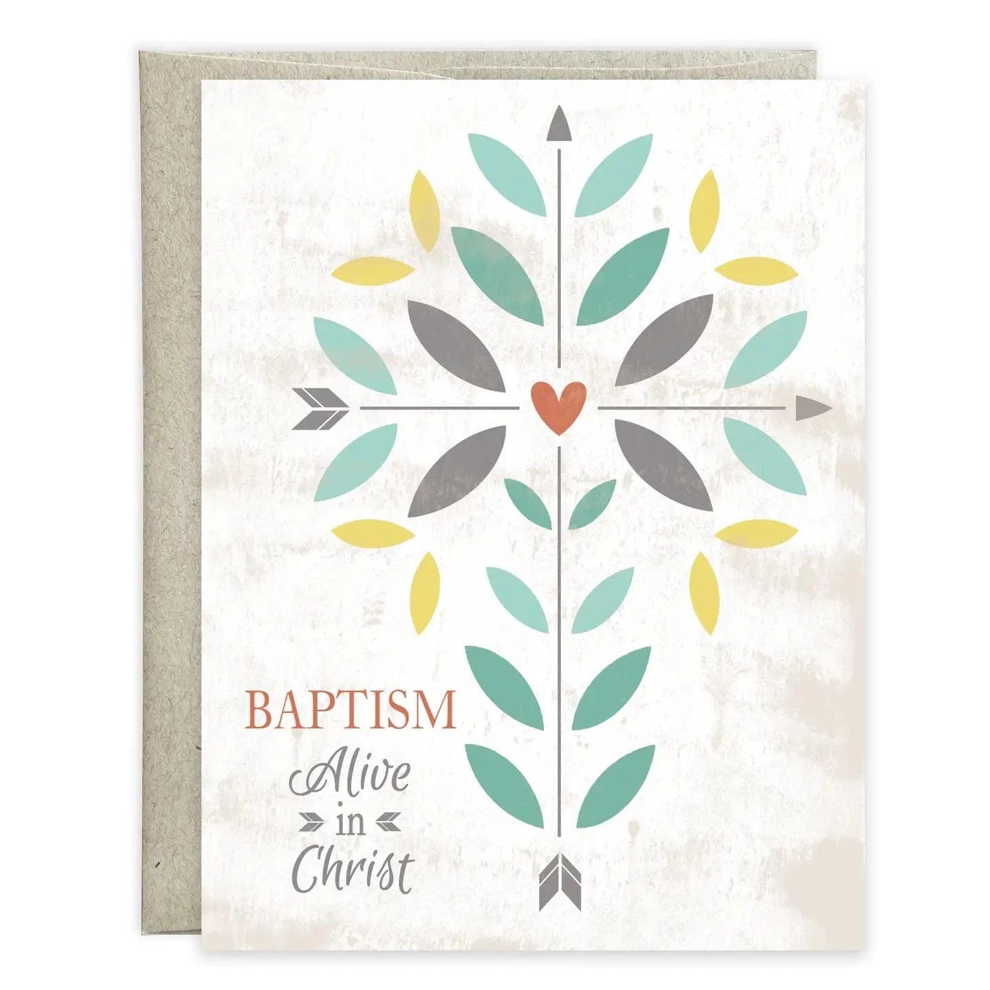 With Scripture Baptism Card - Vines & Hearts Cross Gina B Designs Lil Tulips