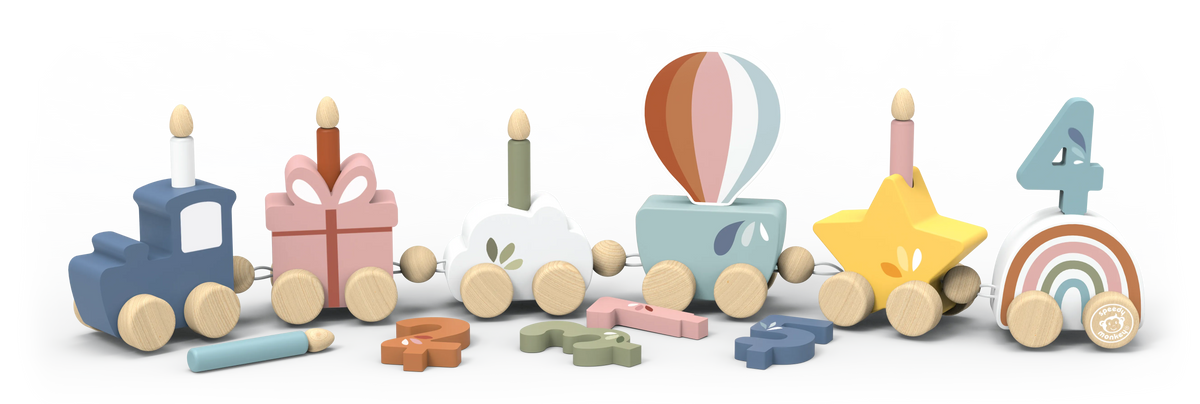 Wooden Birthday Train Speedy Monkey Lil Tulips