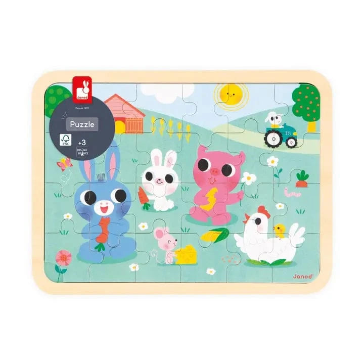 Wooden Farm Spot-The-Difference Puzzle Janod Lil Tulips
