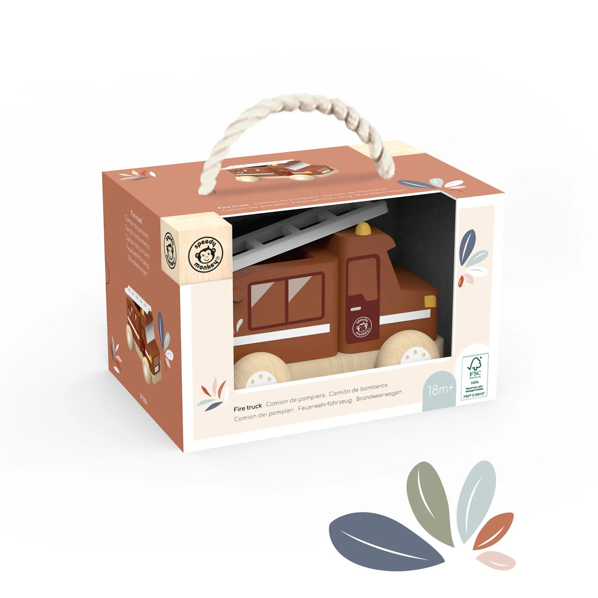 Wooden Fire Truck Speedy Monkey Lil Tulips