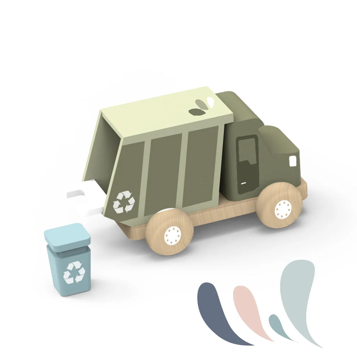 Wooden Garbage Truck Speedy Monkey Lil Tulips