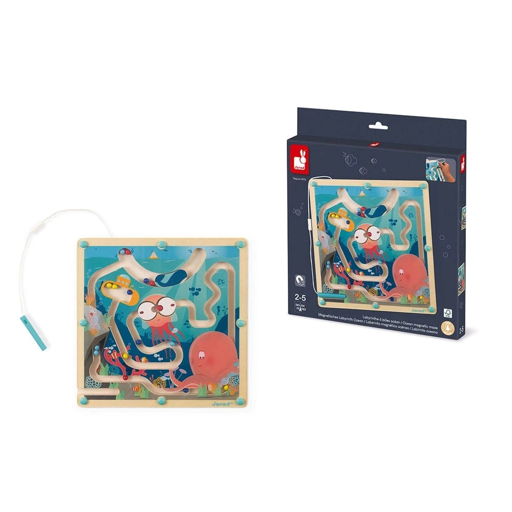 Wooden Magnetic Ocean Maze Janod Lil Tulips