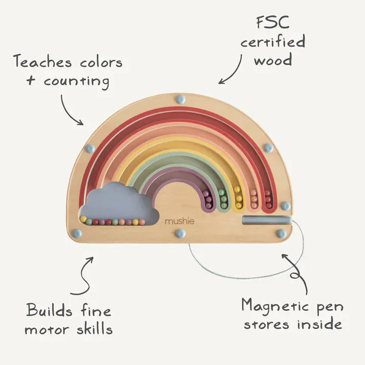 Wooden Magnetic Rainbow Maze Mushie Lil Tulips