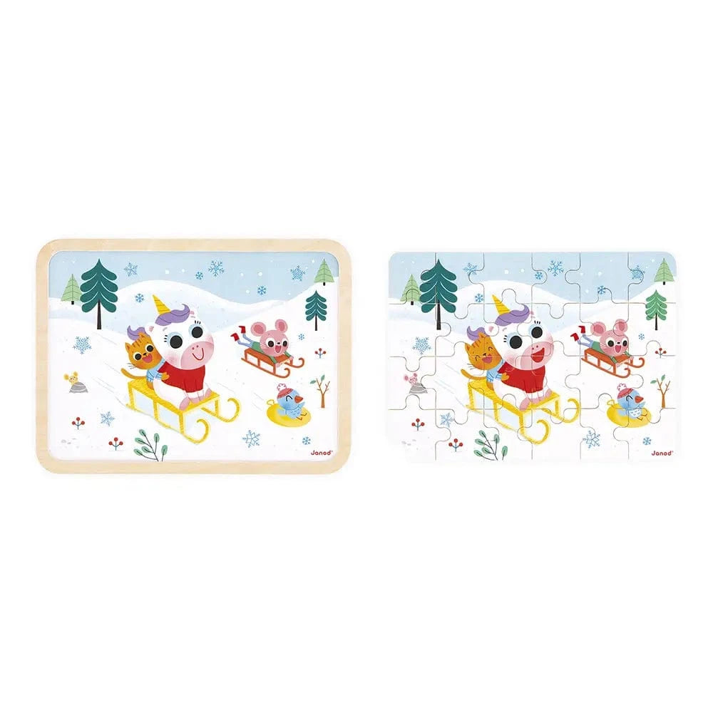 Wooden Mountain Spot-The-Difference Puzzle Janod Lil Tulips