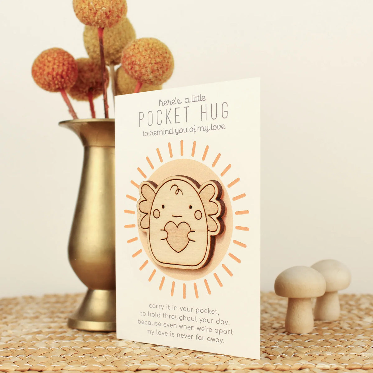 Wooden Pocket Hug – Axolotl oh, little wren Lil Tulips
