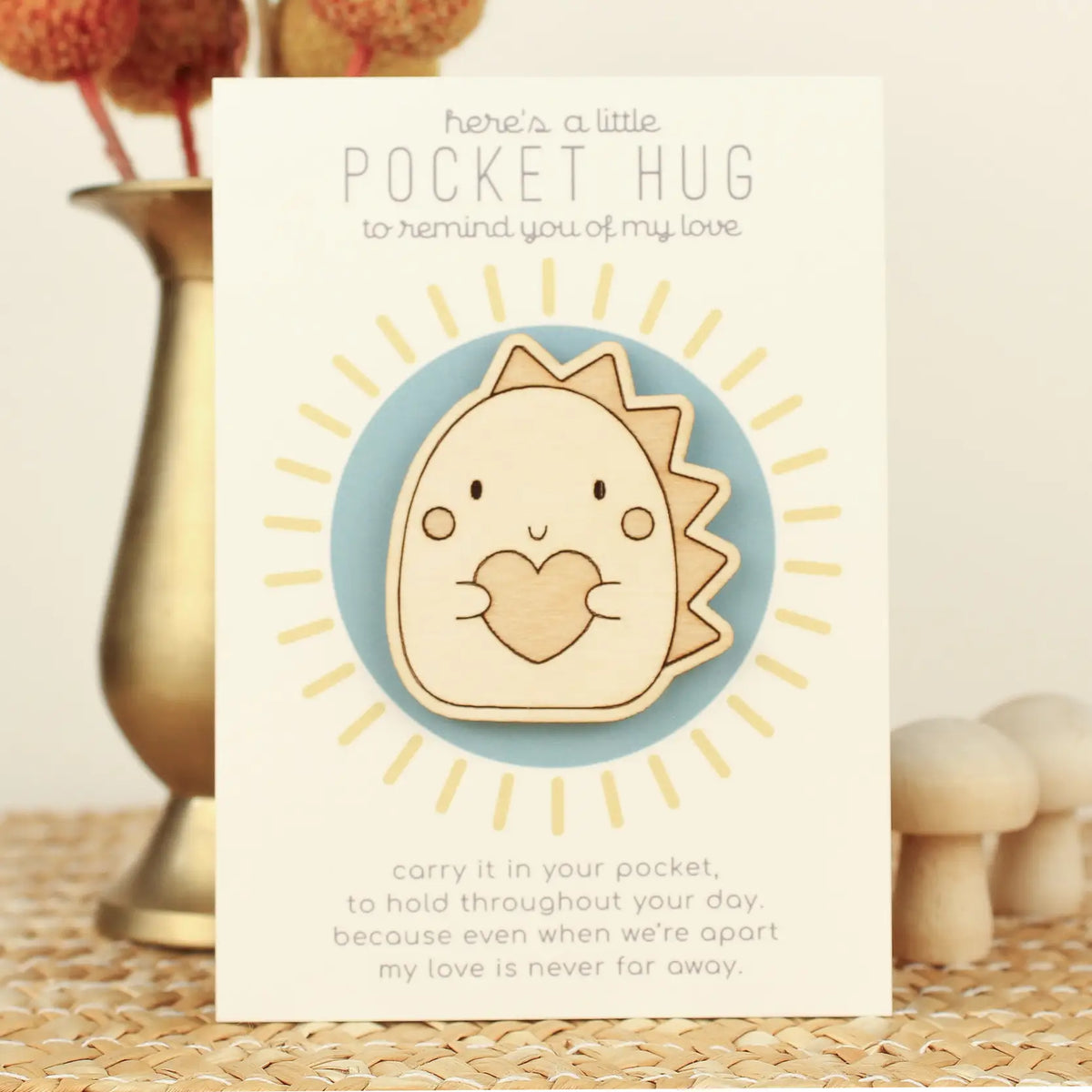 Wooden Pocket Hug – Dinosaur oh, little wren Lil Tulips