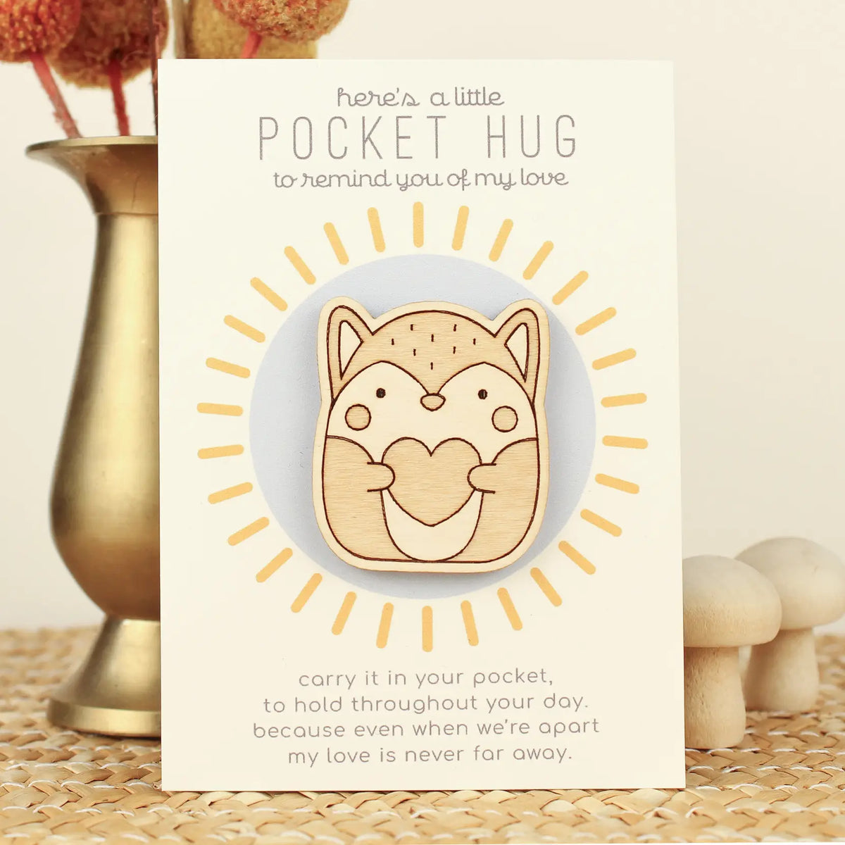 Wooden Pocket Hug – Fox oh, little wren Lil Tulips