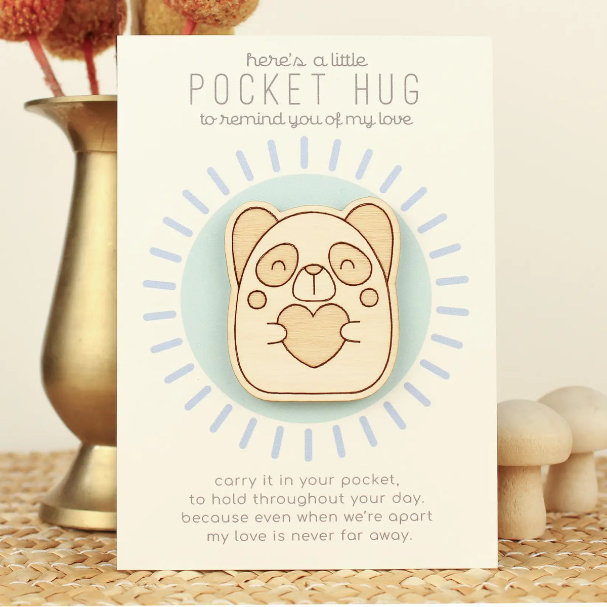 Wooden Pocket Hug – Panda oh, little wren Lil Tulips