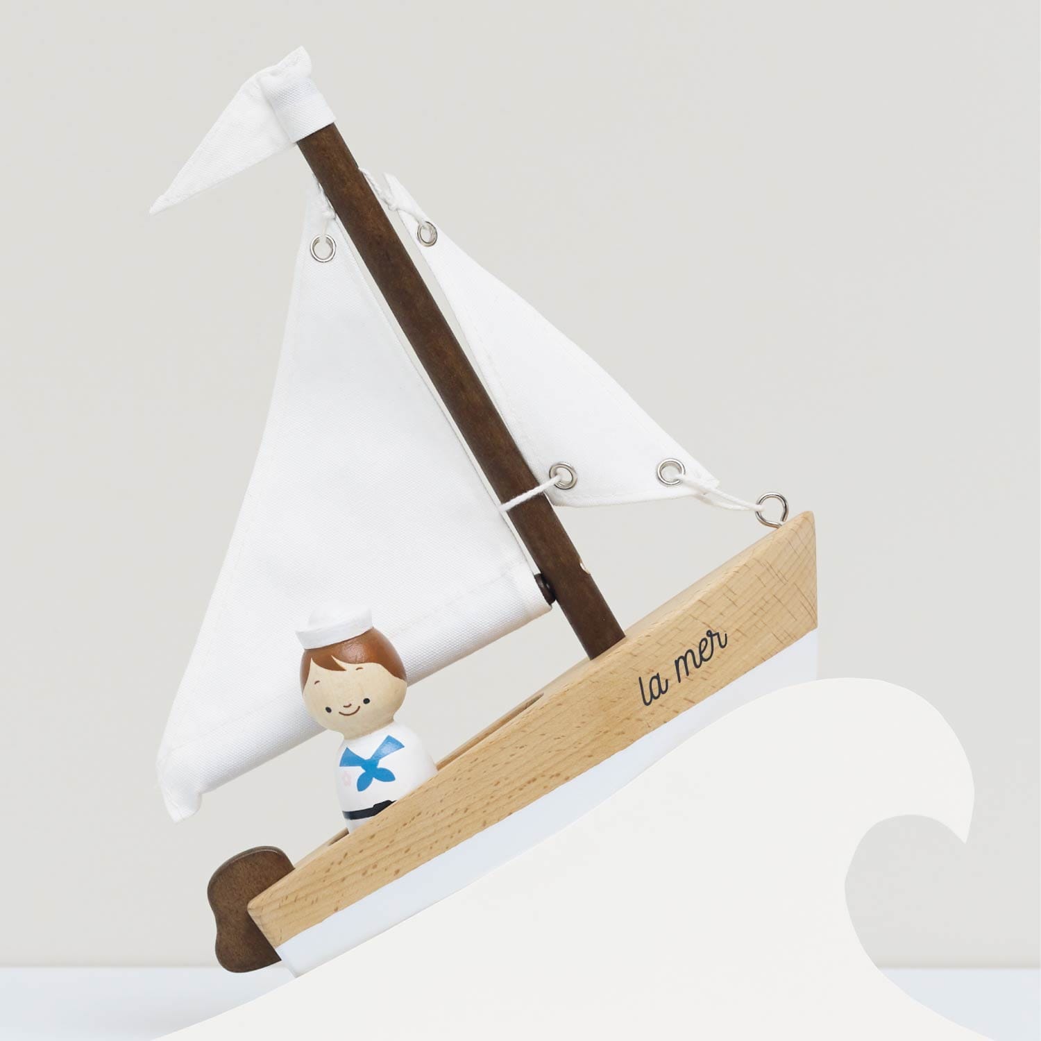 Wooden Sailing Boat & Captain Le Toy Van Lil Tulips