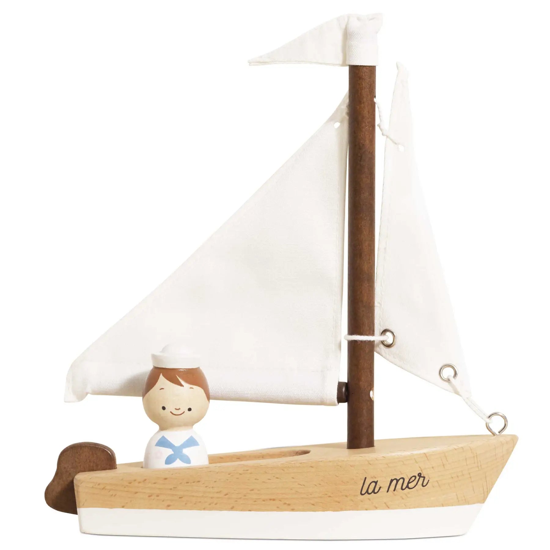 Wooden Sailing Boat & Captain Le Toy Van Lil Tulips
