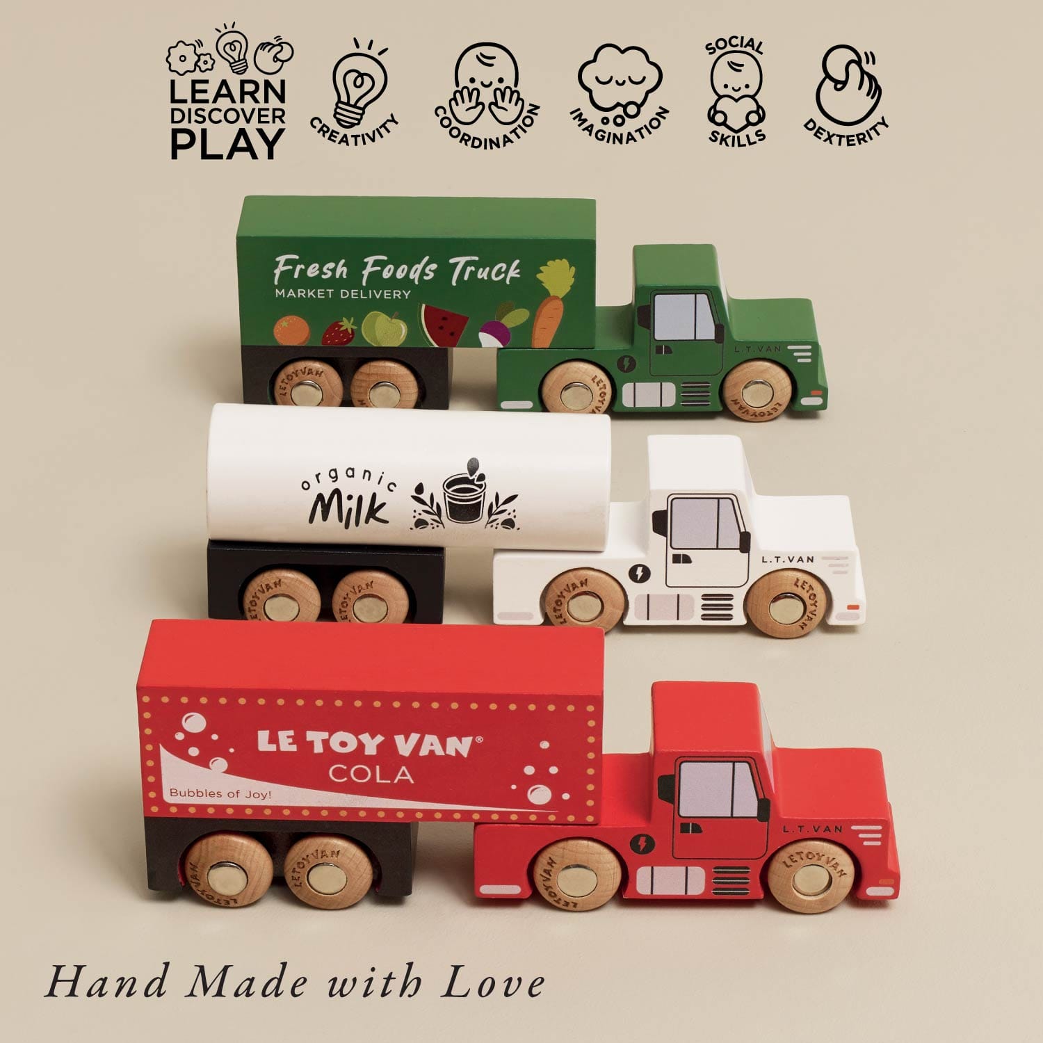 Wooden Trailer Truck Set Le Toy Van Lil Tulips
