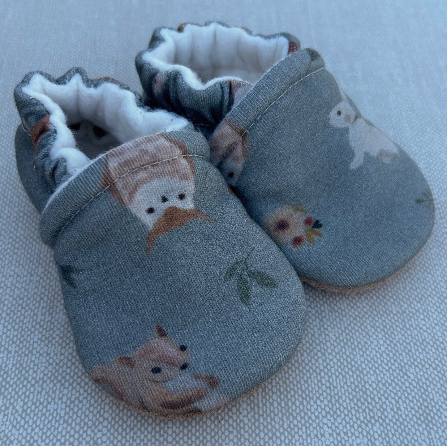 Woodland Animals on Dark Sage Snow + Arrow Lil Tulips