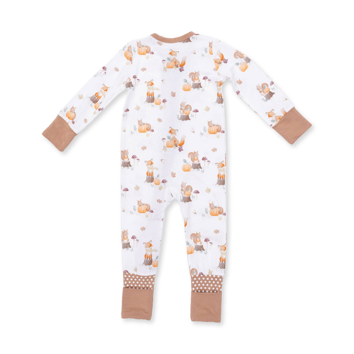 Woodland Animals With Pumpkins - Convertible Romper Angel Dear Lil Tulips