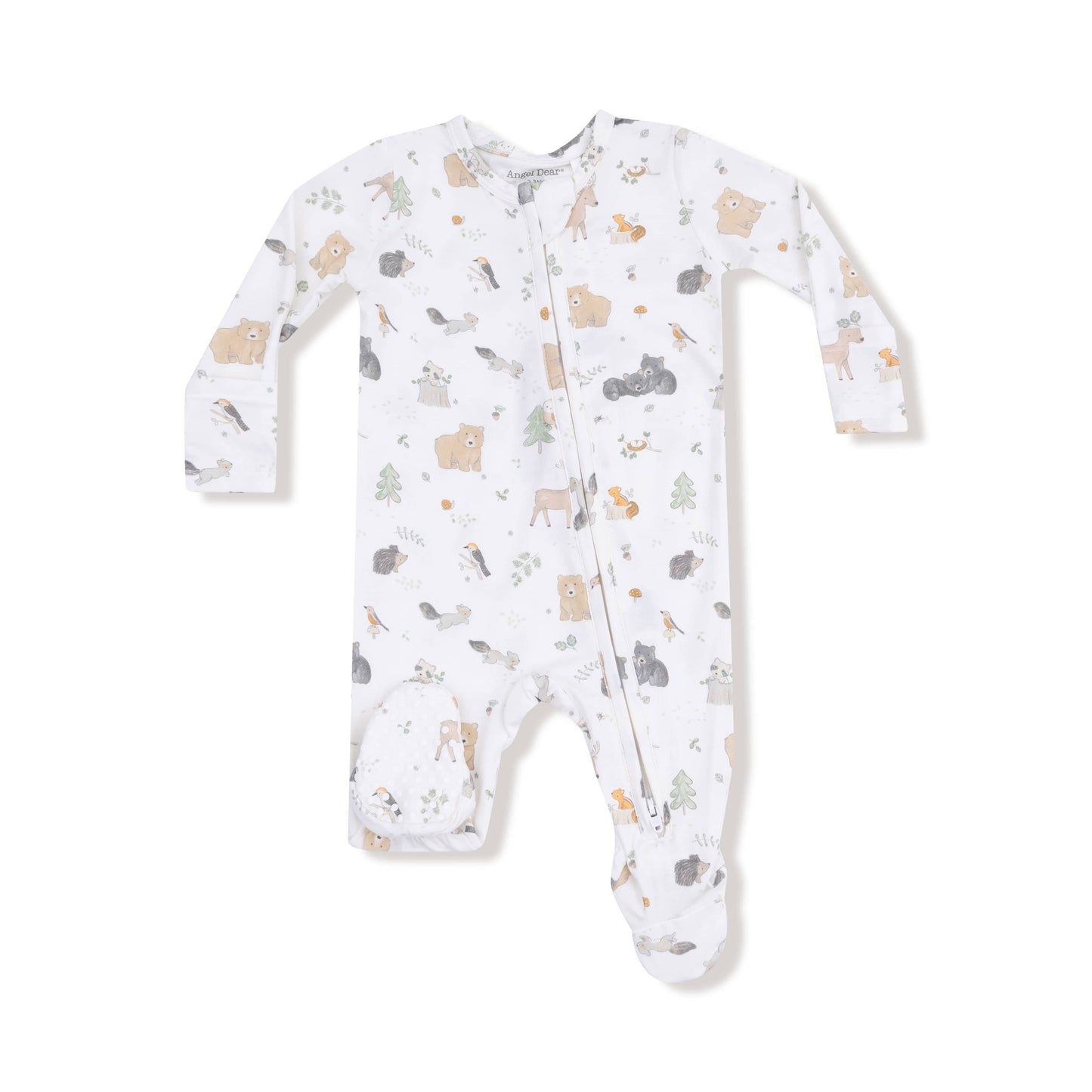 Woodland Babies - 2 Way Zipper Footie Angel Dear Lil Tulips
