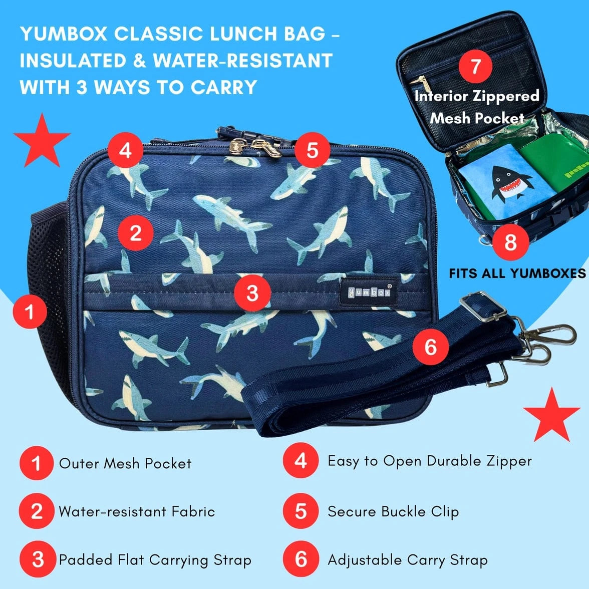 Yumbox Classic Insulated Lunch Bag – Sharks Yumbox Lil Tulips