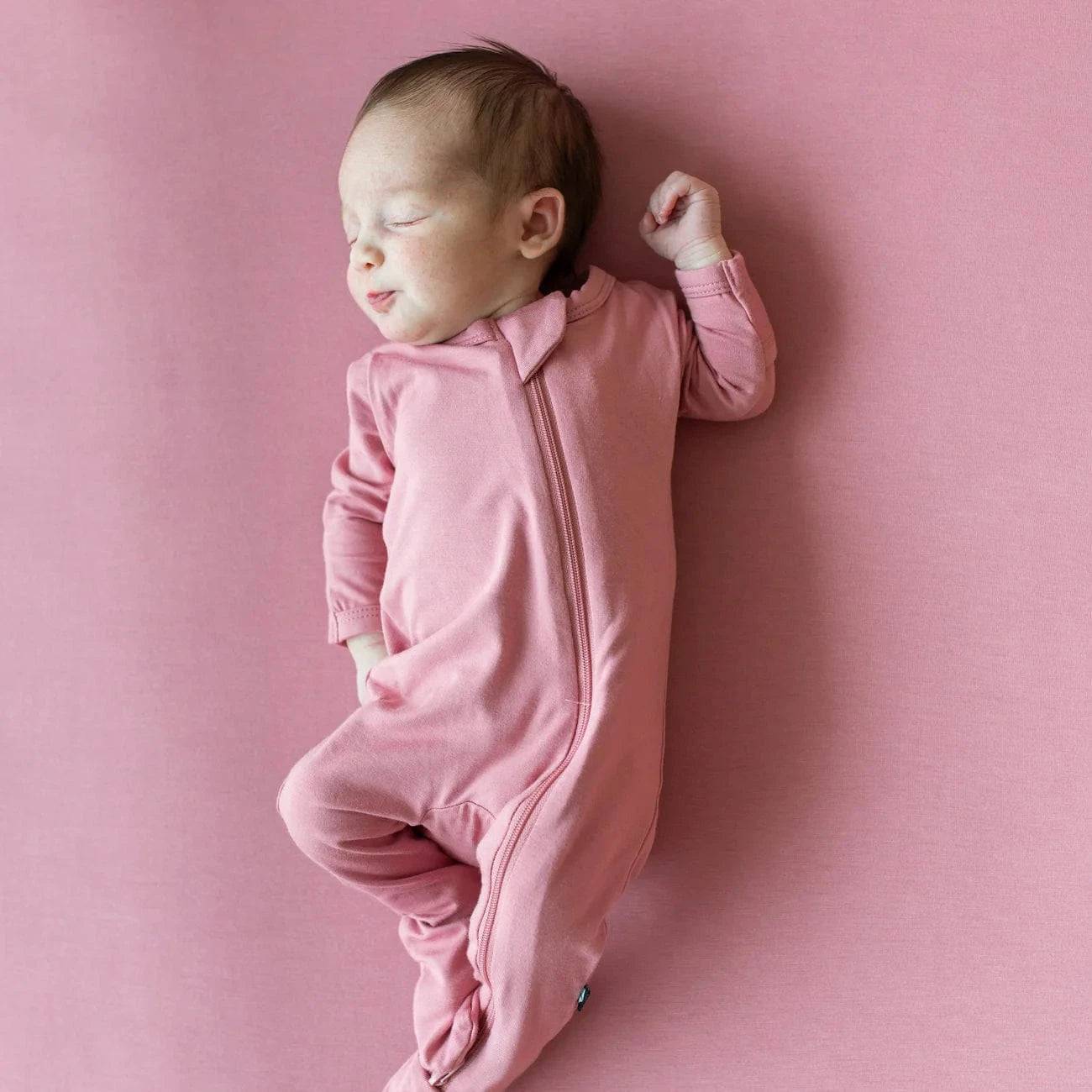 Zippered Footie in Apple Blossom Kyte Baby Lil Tulips