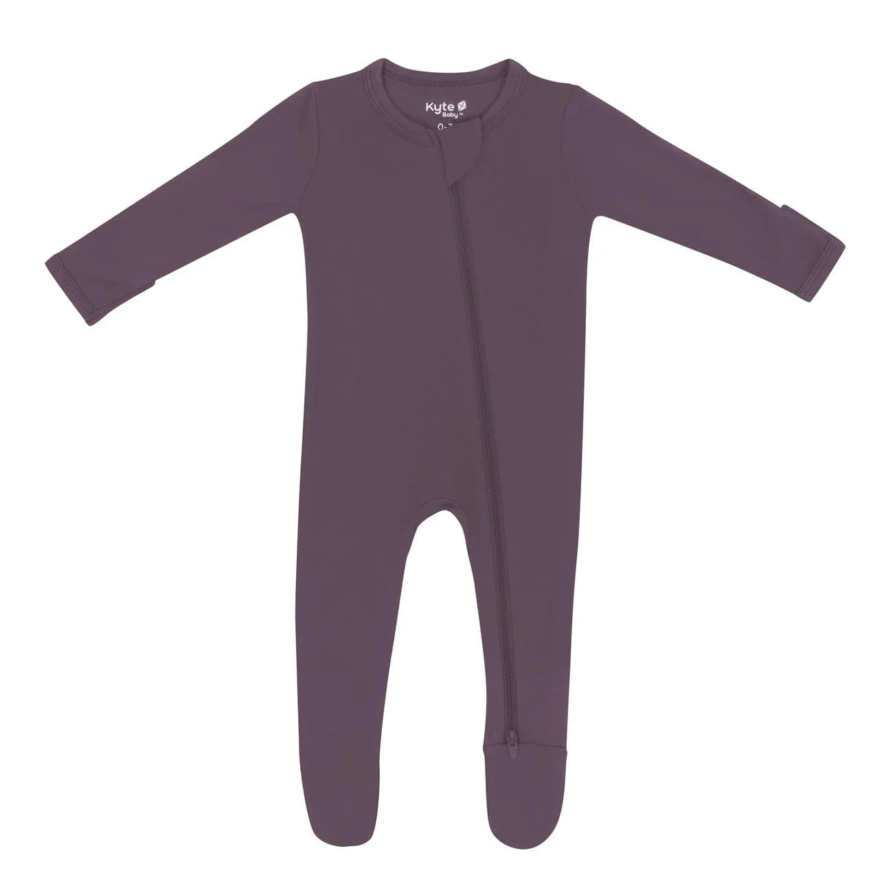 Zippered Footie in Currant Kyte Baby Lil Tulips