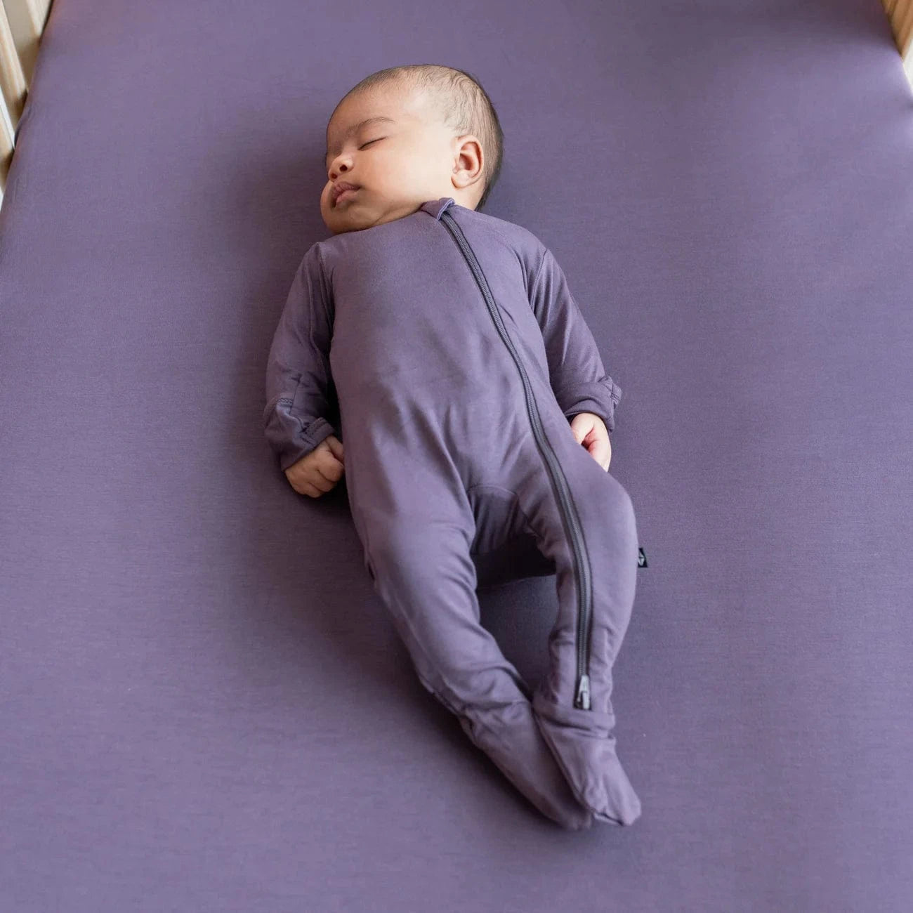 Zippered Footie in Currant Kyte Baby Lil Tulips