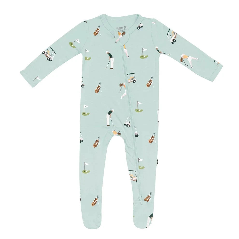 Zippered Footie in Golf Kyte Baby Lil Tulips