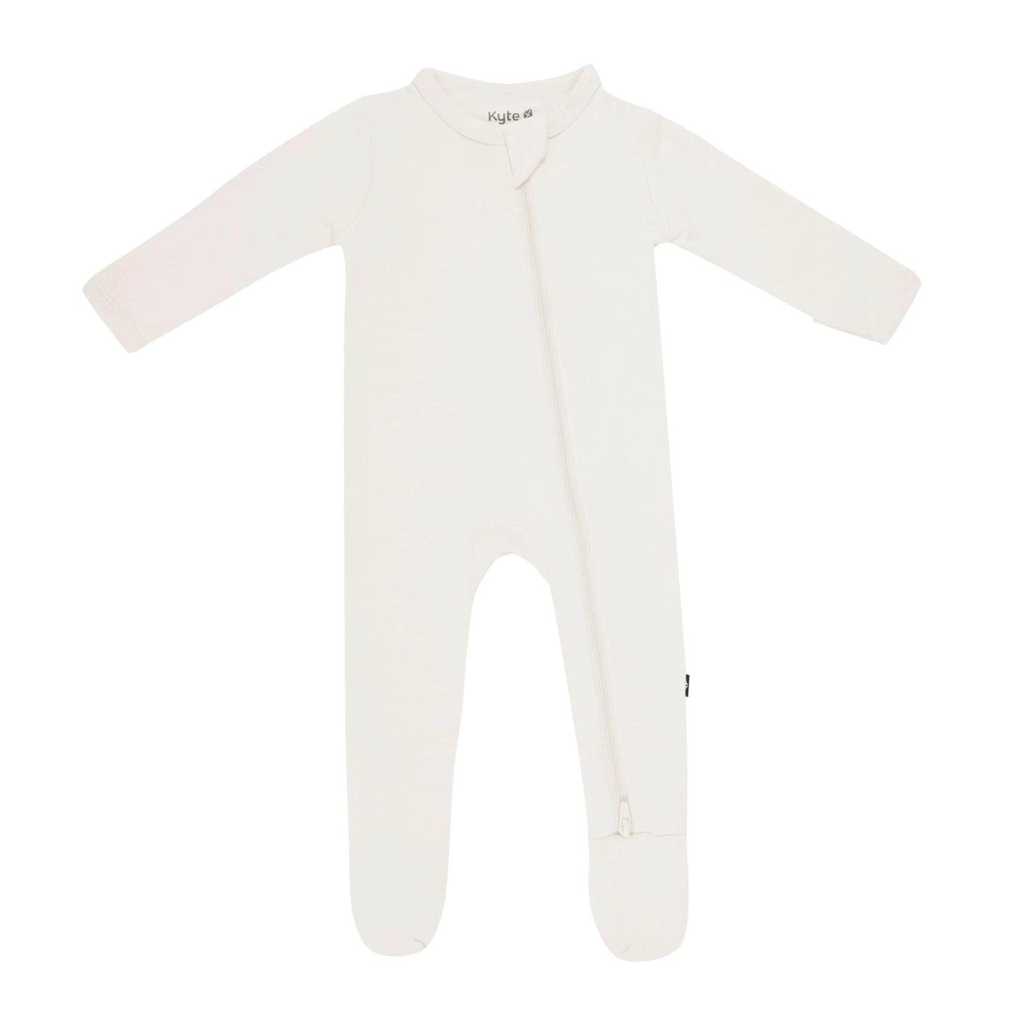 Zippered Footie in Oat Kyte Baby Lil Tulips