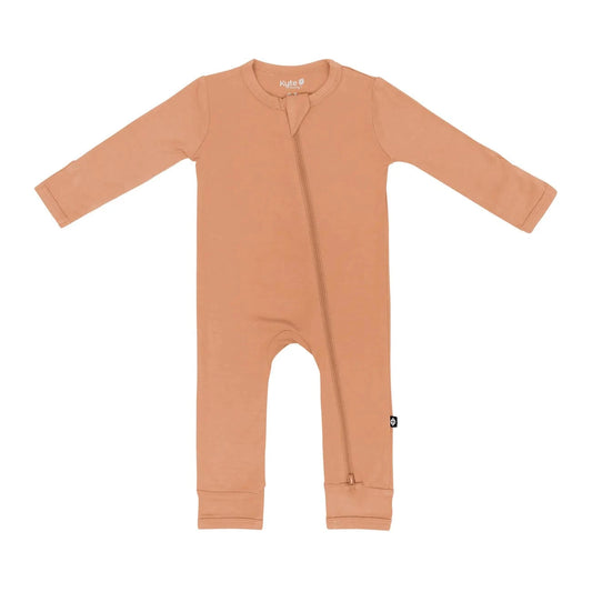 Zippered ROMPER in Apricot Kyte Baby Lil Tulips
