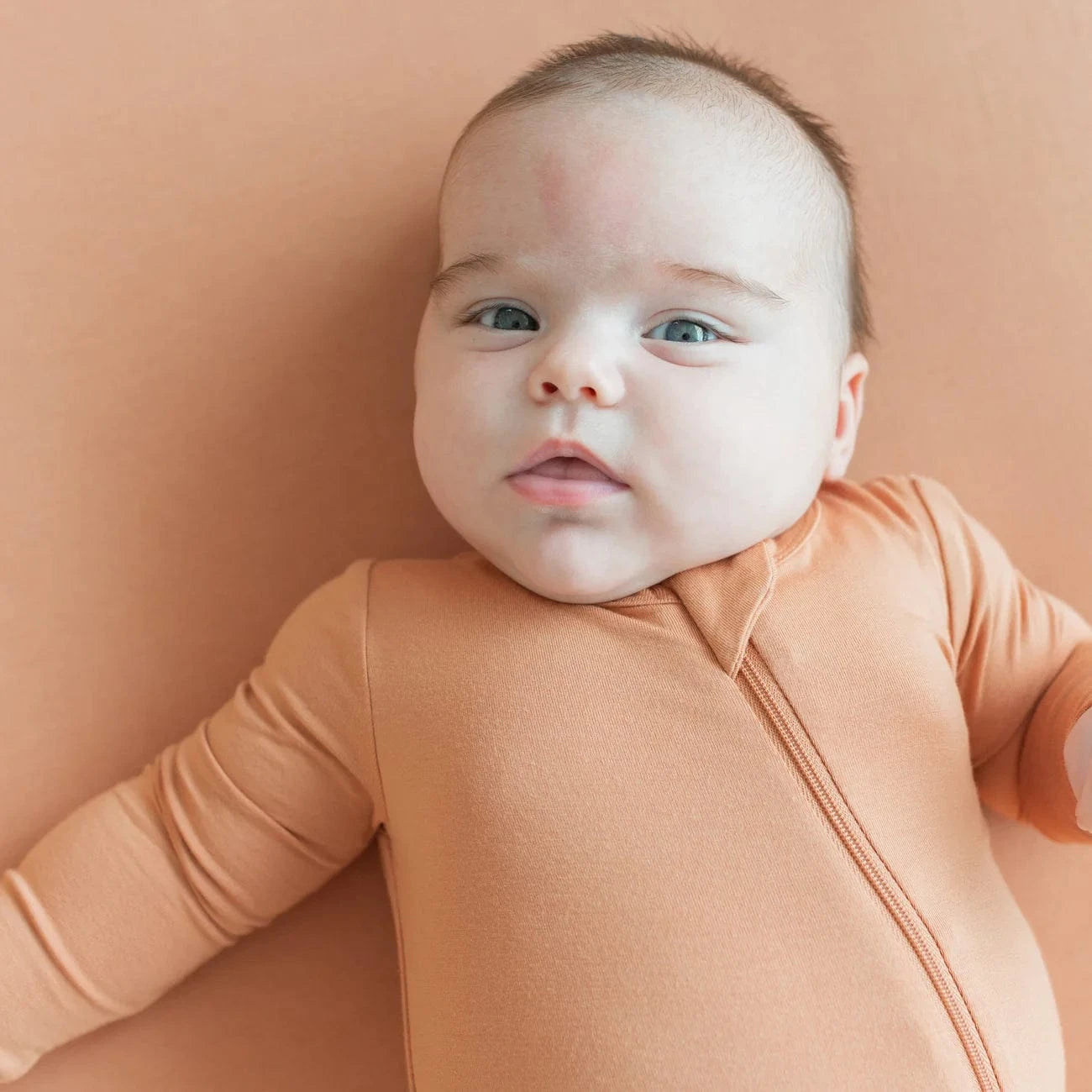 Zippered ROMPER in Apricot Kyte Baby Lil Tulips