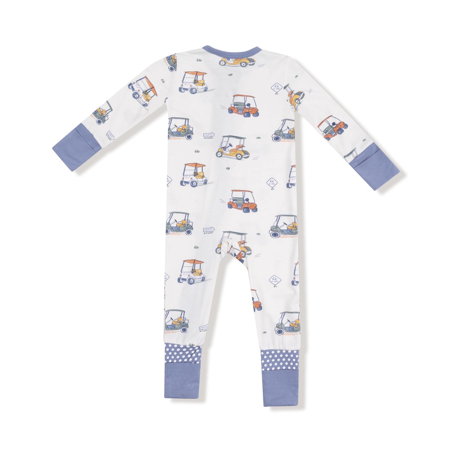 Zooming Golf Carts - 2 Way Zipper Romper Angel Dear Lil Tulips