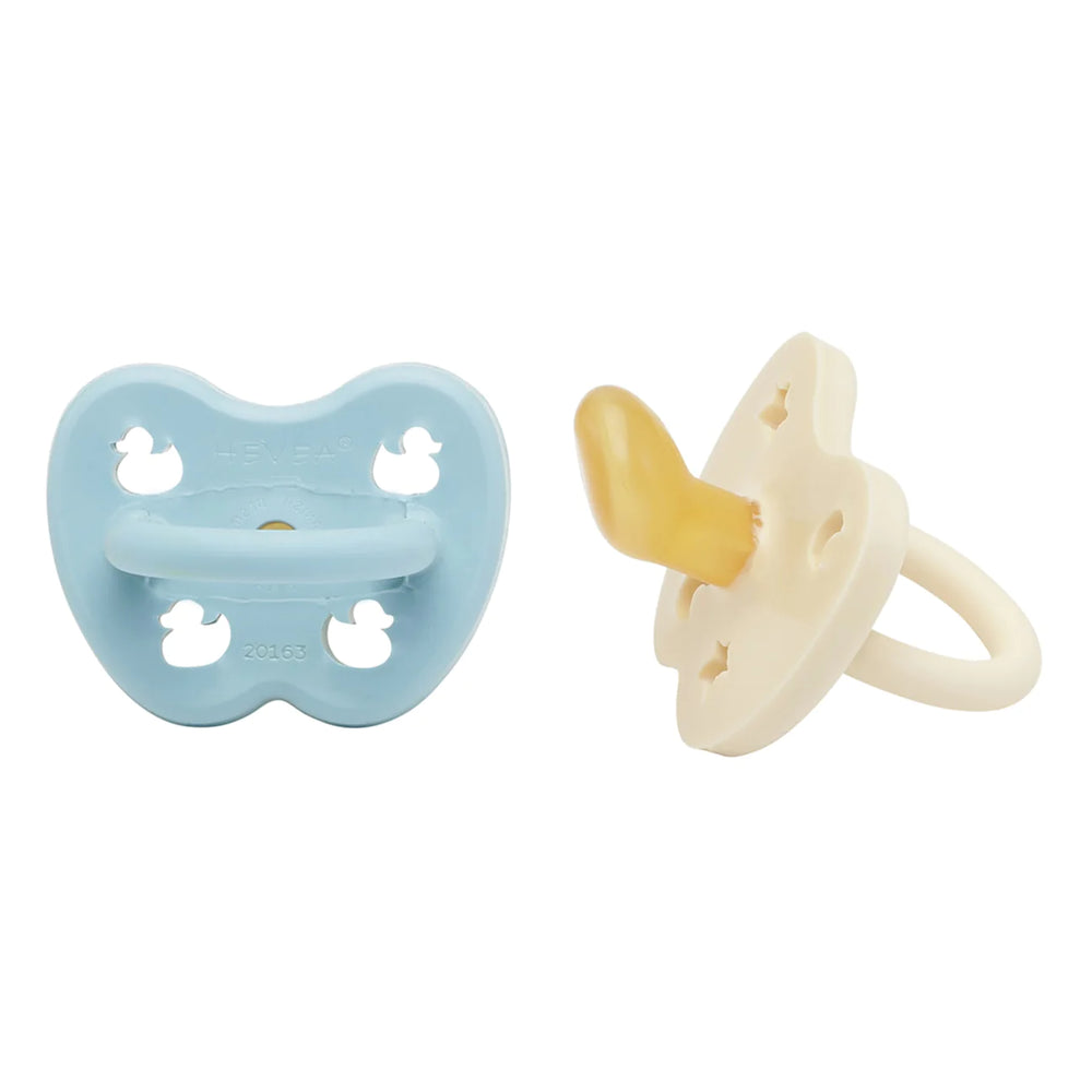 Baby Blue & Milky White Orthodontic Pacifier 2 Pack (0-3 Months)