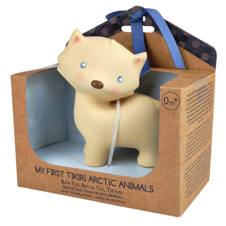 Arctic Fox-Organic Rubber Teether, Baby Rattle & Bath Toy Tikiri Toys Lil Tulips