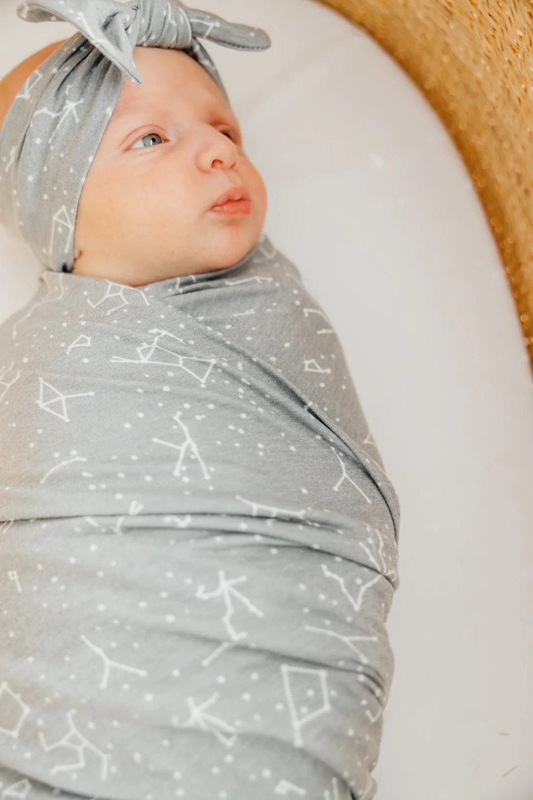 Astro Knit Swaddle Blanket Copper Pearl Lil Tulips