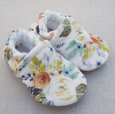 Coral Stripe Floral Organic Slippers Snow + Arrow Lil Tulips