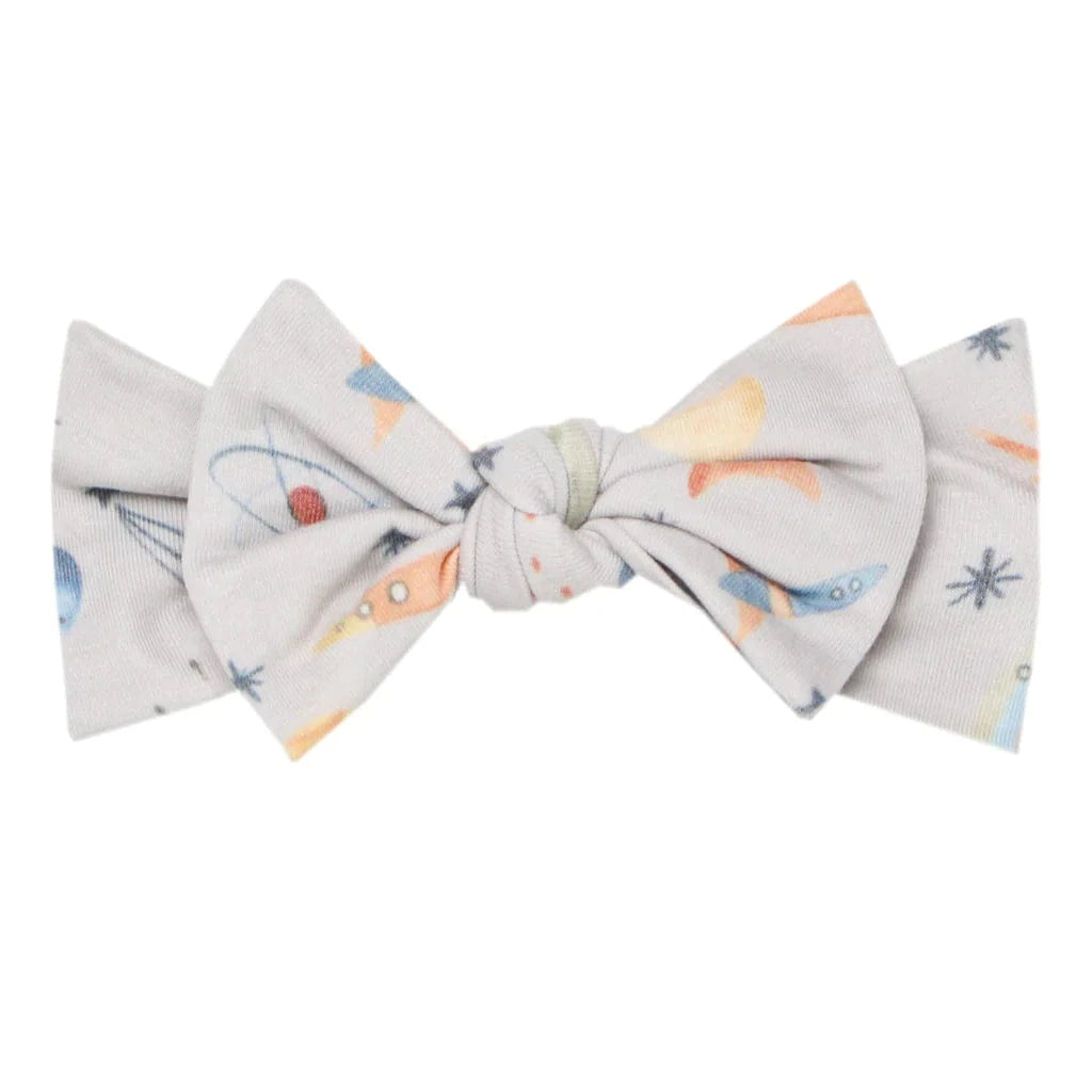 Cosmos Knit Headband Bow Copper Pearl Lil Tulips