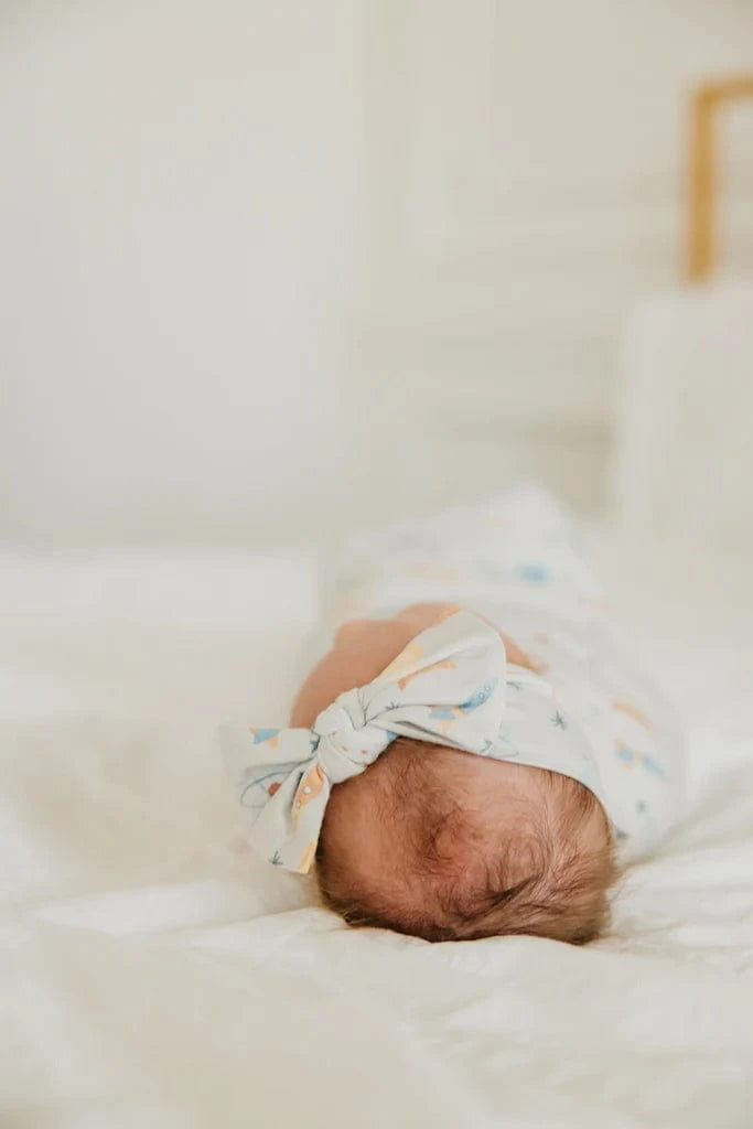 Cosmos Knit Headband Bow Copper Pearl Lil Tulips