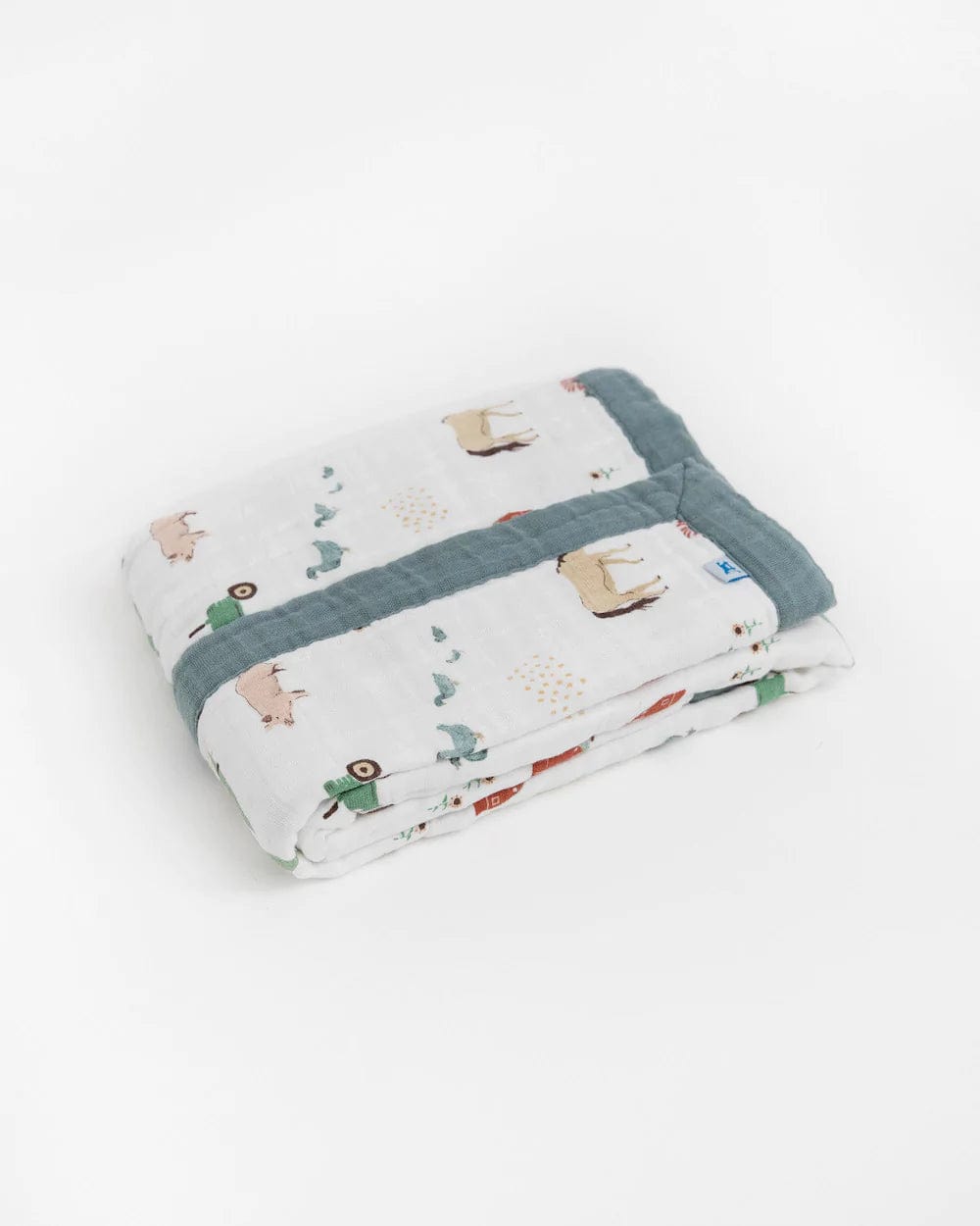 Cotton Muslin Baby Quilt - Farmyard Little Unicorn Lil Tulips