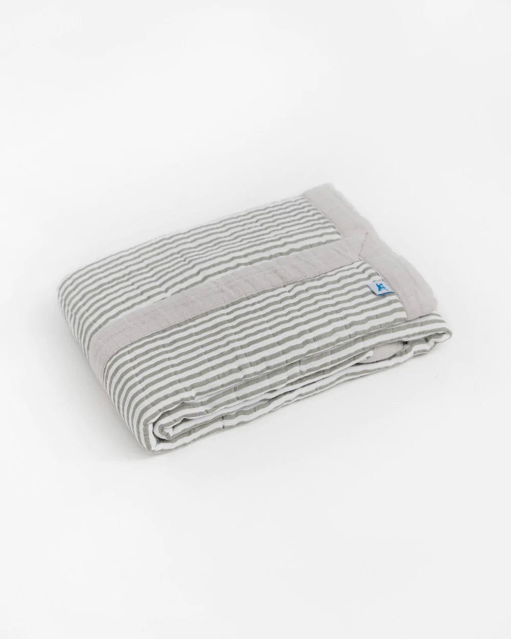 Cotton Muslin Baby Quilt - Grey Stripe Little Unicorn Lil Tulips