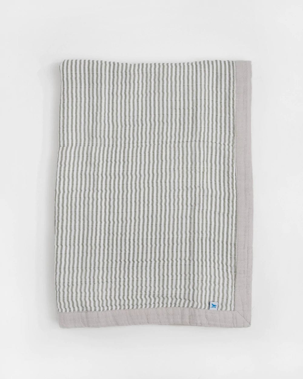 Cotton Muslin Baby Quilt - Grey Stripe Little Unicorn Lil Tulips