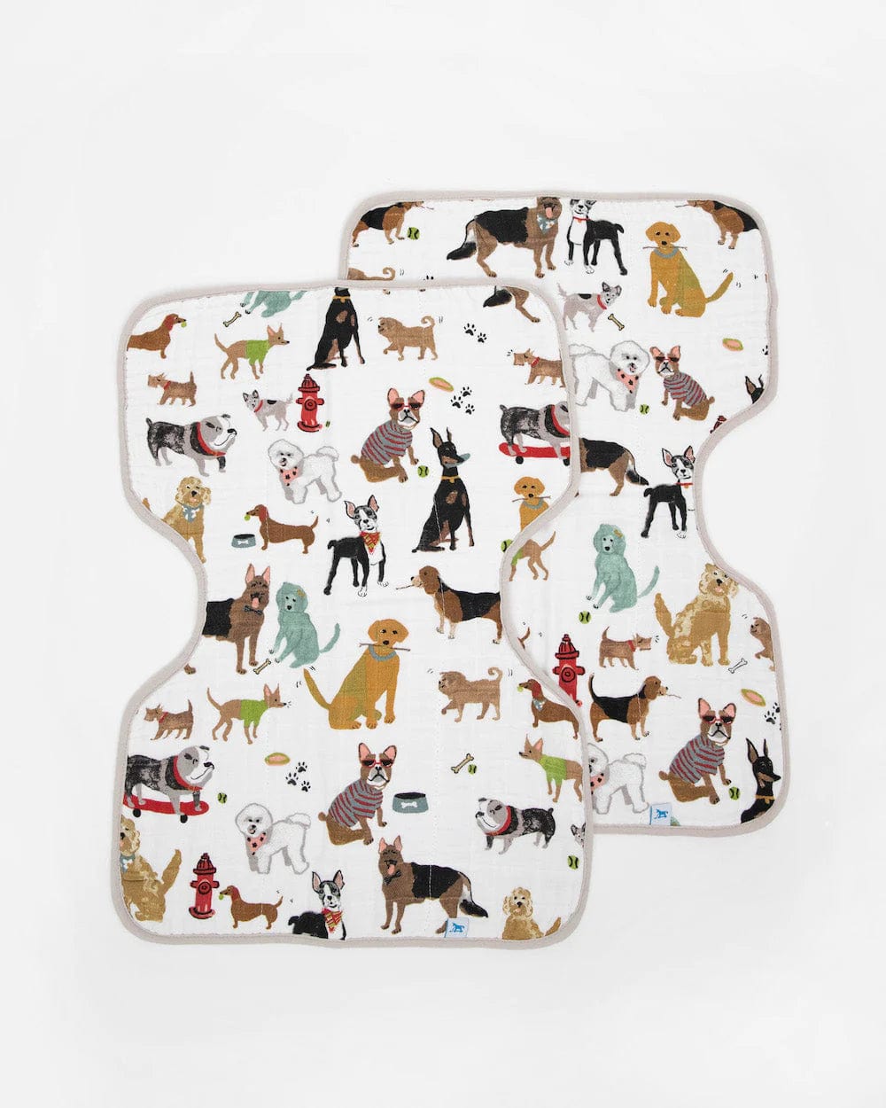 Cotton Muslin Burp Cloth 2 Pack - Woof Little Unicorn Lil Tulips