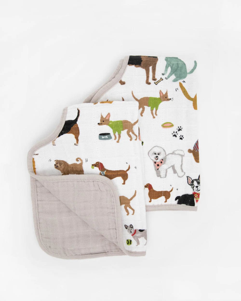 Cotton Muslin Burp Cloth 2 Pack - Woof Little Unicorn Lil Tulips