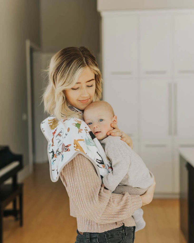 Cotton Muslin Burp Cloth 2 Pack - Woof Little Unicorn Lil Tulips