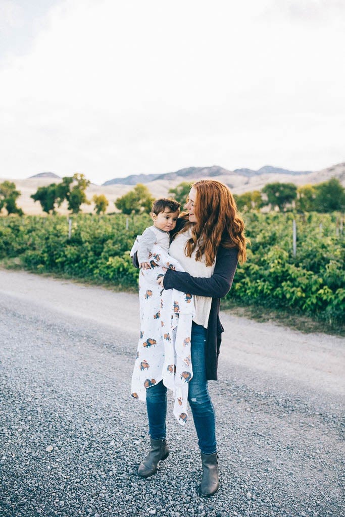 Cotton Muslin Swaddle Blanket - Bison Little Unicorn Lil Tulips