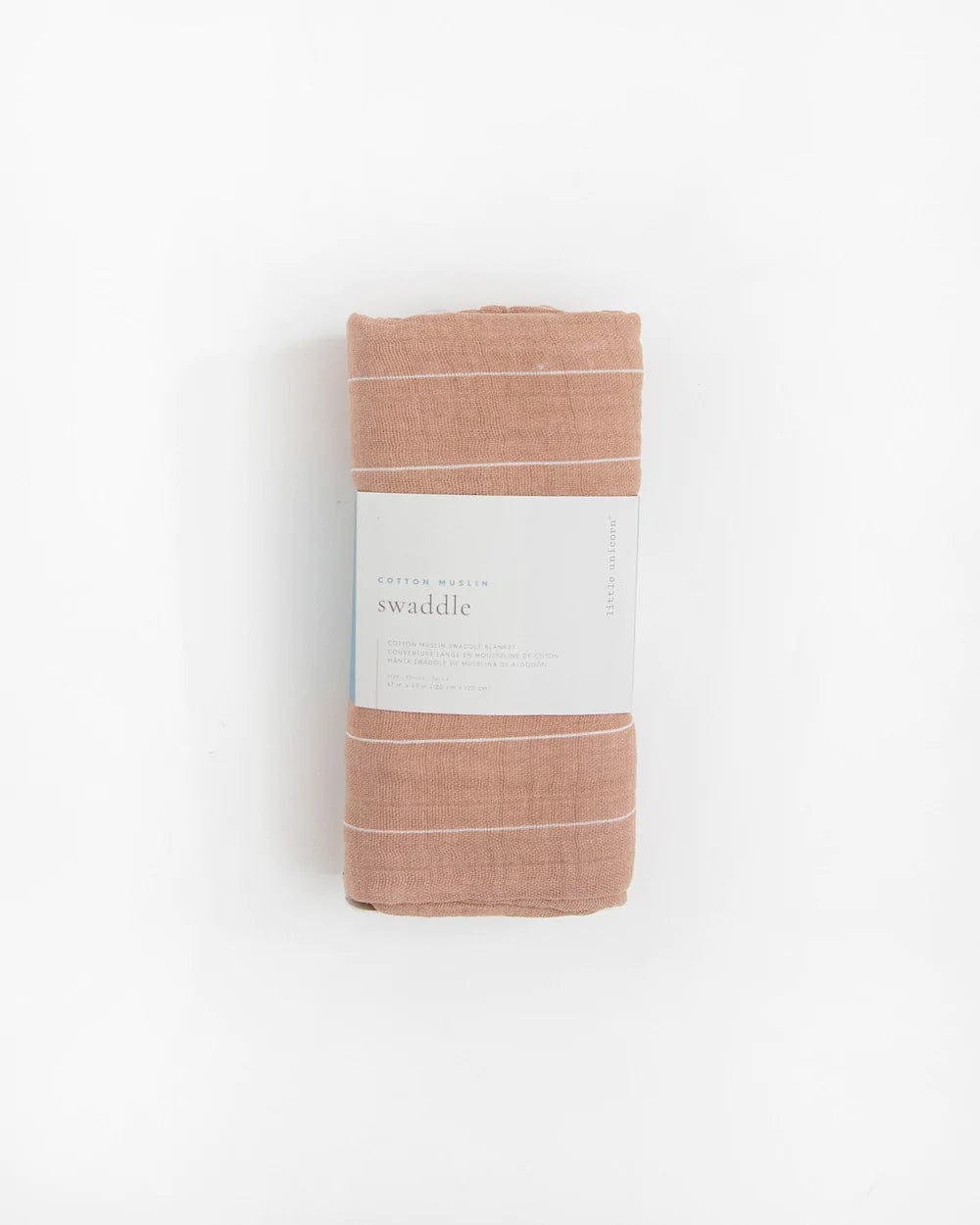 Cotton Muslin Swaddle Blanket - Mauve Stripe Little Unicorn Lil Tulips