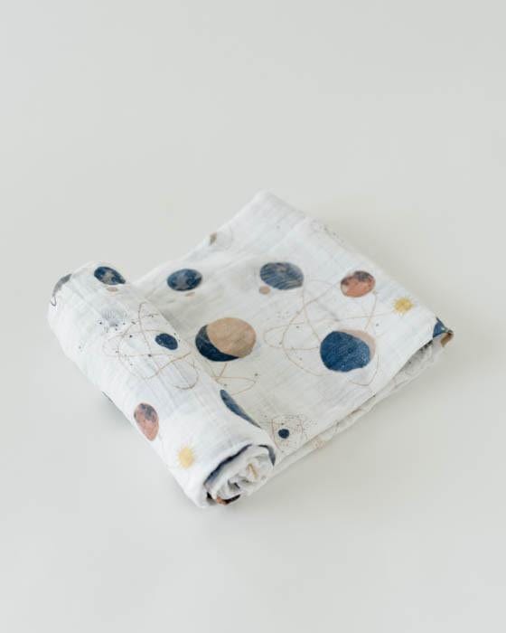 Cotton Muslin Swaddle Blanket - Planetary Little Unicorn Lil Tulips