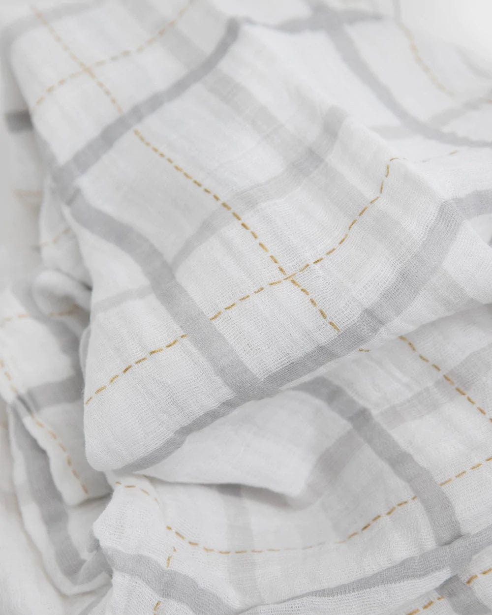 Cotton Muslin Swaddle Single - Grey Plaid Little Unicorn Lil Tulips