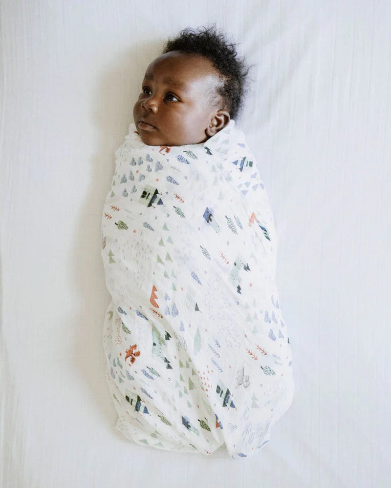 Deluxe Muslin Swaddle Blanket - Dragon Days Little Unicorn Lil Tulips