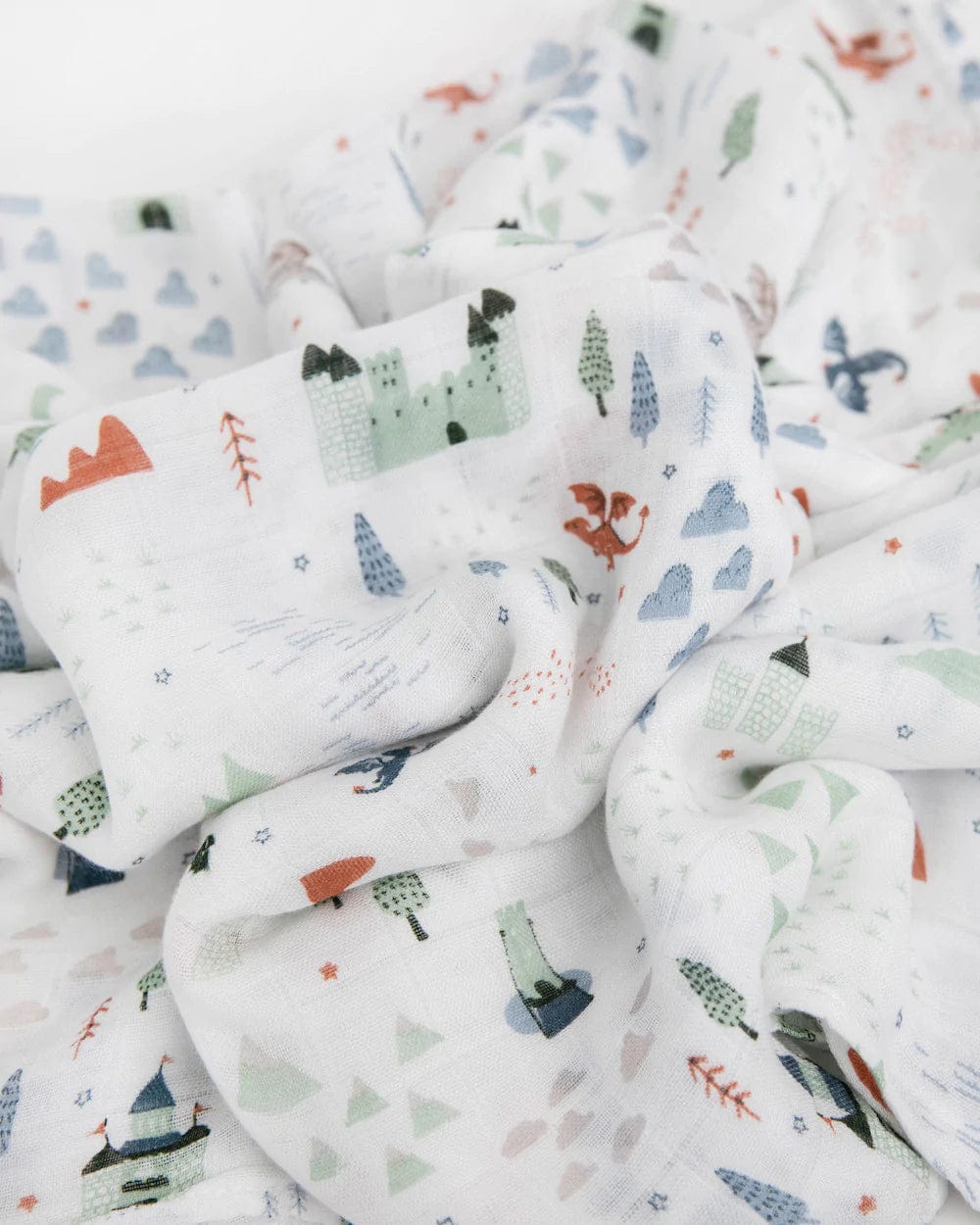 Deluxe Muslin Swaddle Blanket - Dragon Days Little Unicorn Lil Tulips