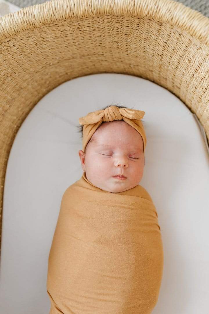 Dune Knit Headband Bow Copper Pearl Lil Tulips